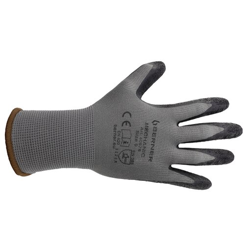 Mechanic glove with shrunk latex coating 